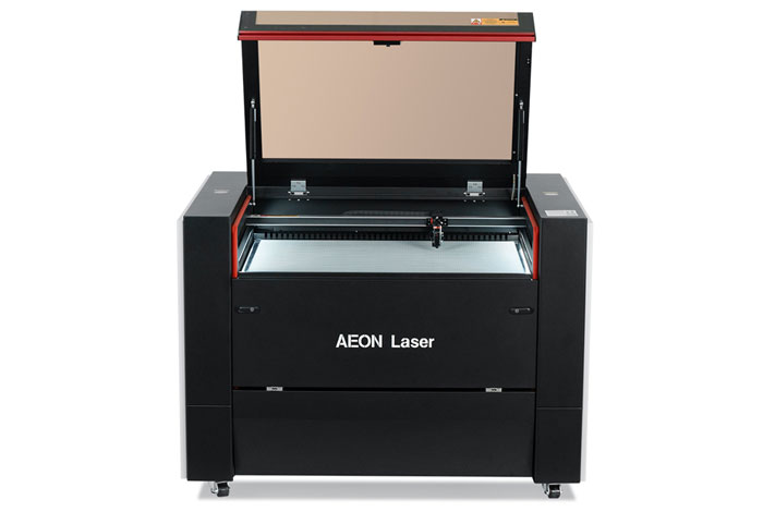 Aeon Nova10 S sesesese  Professional CO2 Laser Cutter and Engraver front overhead view with lid open
