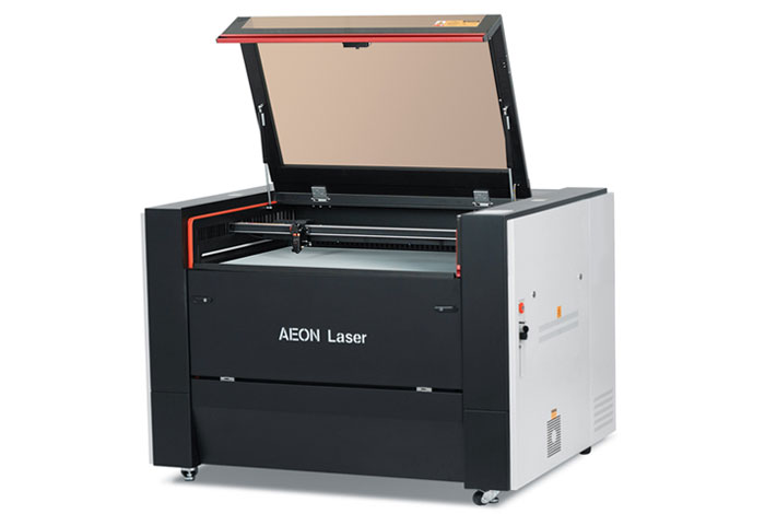 Aeon Nova10 S 花式道具按摩椅play高h  Professional CO2 Laser Cutter and Engraver three-quarter view with lid open